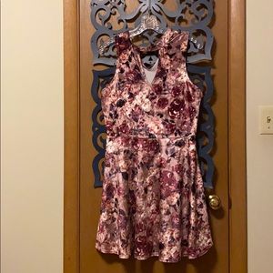 Floral velvet dress